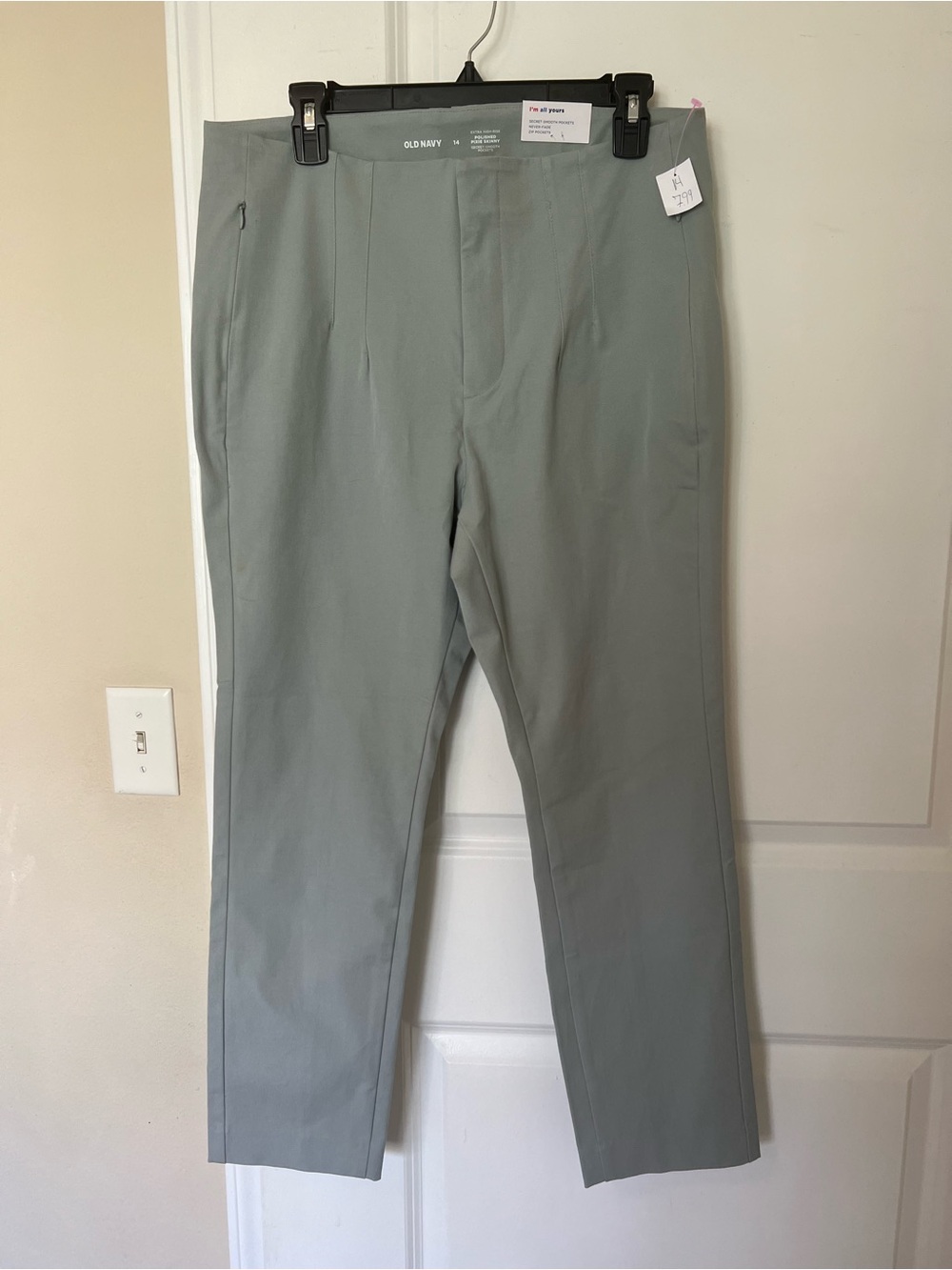 Old Navy High Rise Polished Pixie Skinny Sage Green Dress Pants NWT